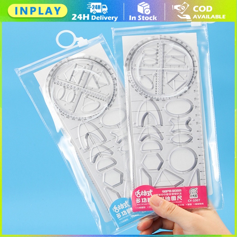 

Penggaris Multi-Fungsi / Penggaris Busur Derajat Multifungsi / Alat Tulis Serbaguna untuk Pengukuran yang Presisi