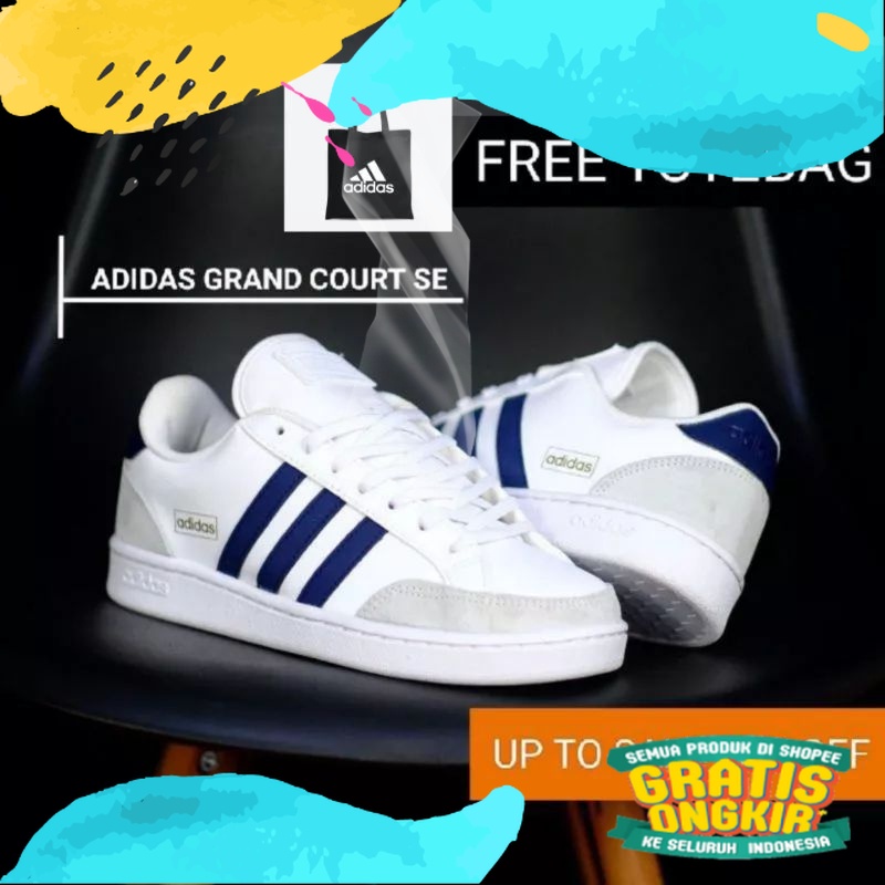 PROMO SEPATU PRIA DAN WANITA ADIDAS GRAND COURT WHITE CASUAL ORIGINAL PREMIUM SNEAKERS/Orange