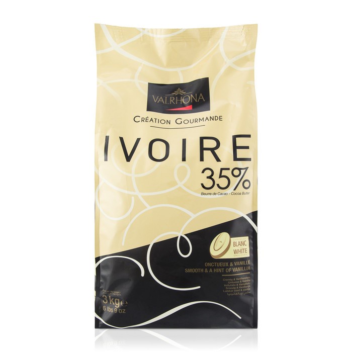 

Promo Termurah [ Best Seller ] Valrhona Ivoire White Chocolate Couverture Coklat Coin Putih 250gr