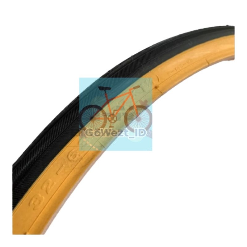 Ban Luar Sepeda Ukuran 27 x 1 1/4 Swallow Deli Tire Balap Jadul Roadbike Hitam Coklat | High Quality