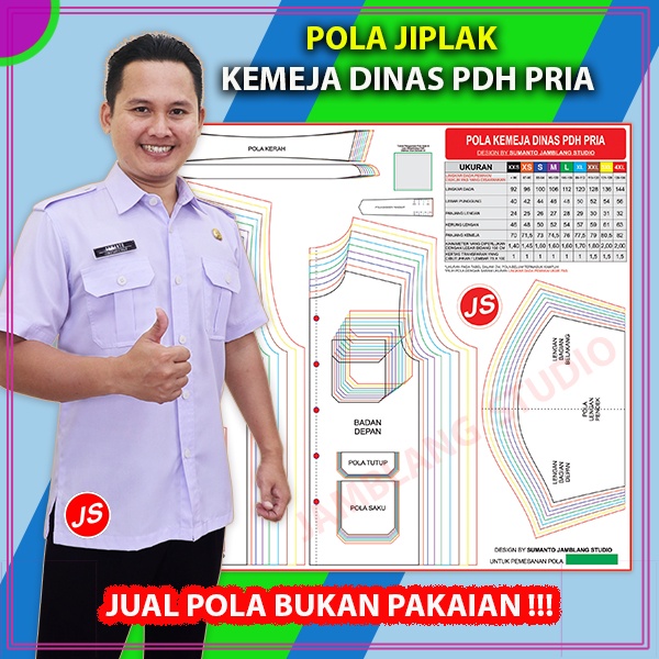 Partenzil Pola Jiplak Kemeja Dinas Pdh Pria Rotsa.Id