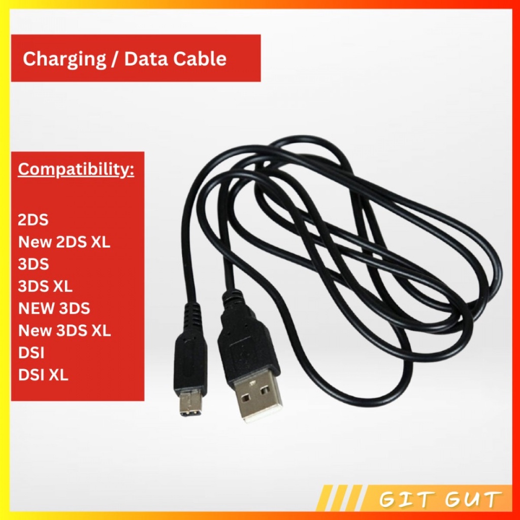 Kabel Data USB Charging Charger Cable Nintendo New 2DS 3DS XL LL DSI