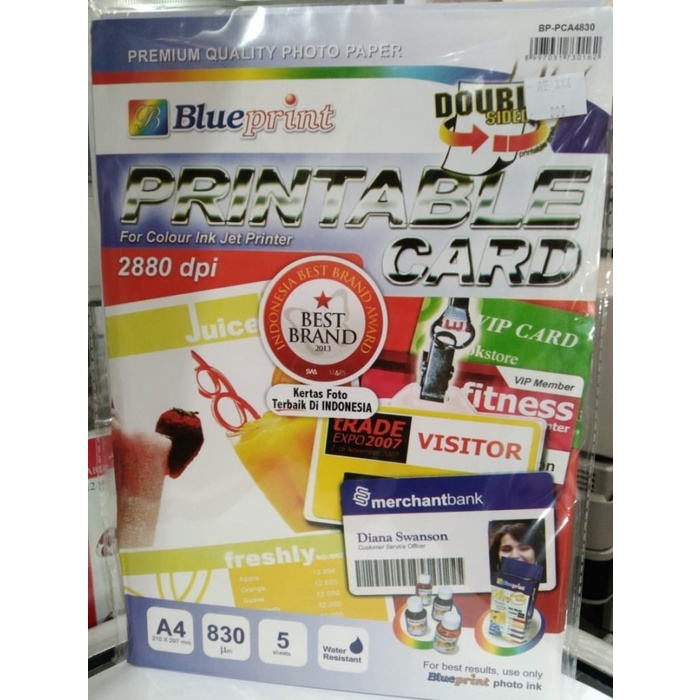 Printable Card / ID Card Blueprint A4 Kertas PVC
