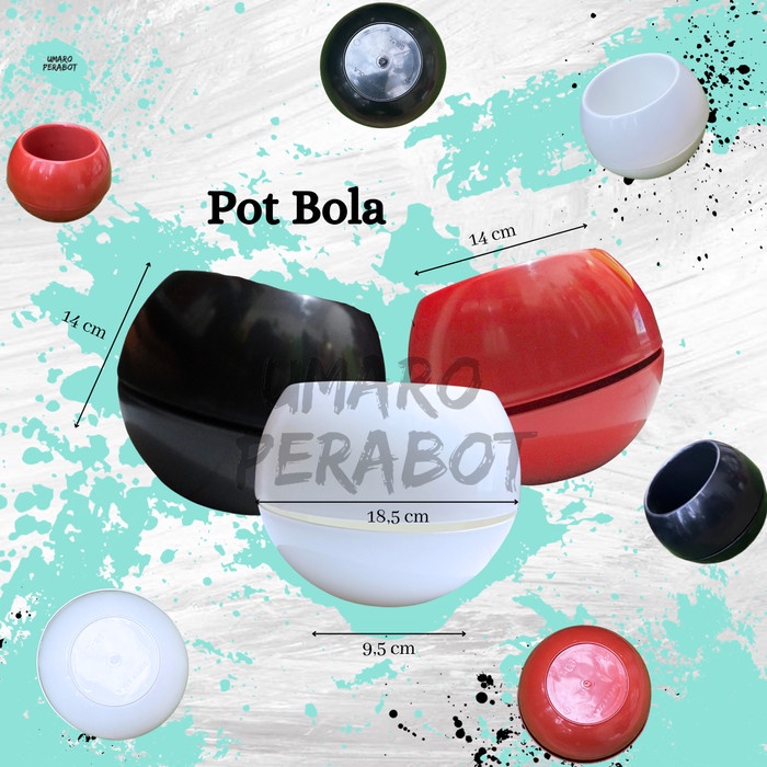 Pot Bola Ukuran L / Pot Bulat / Pot Plastik Bola / Pot Super Bola / Pot Tanaman / Pot Bunga / Pot Pl