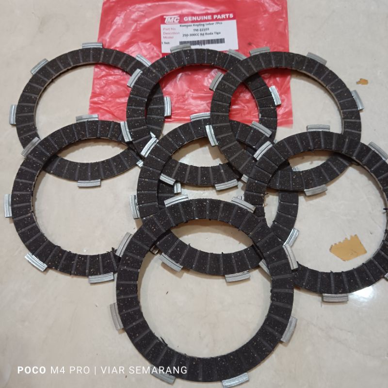 Kampas Kopling viar 150 200 300 kaisar 250 7 keping kampas kopling appktm roda 3 isi 7 original TMC 