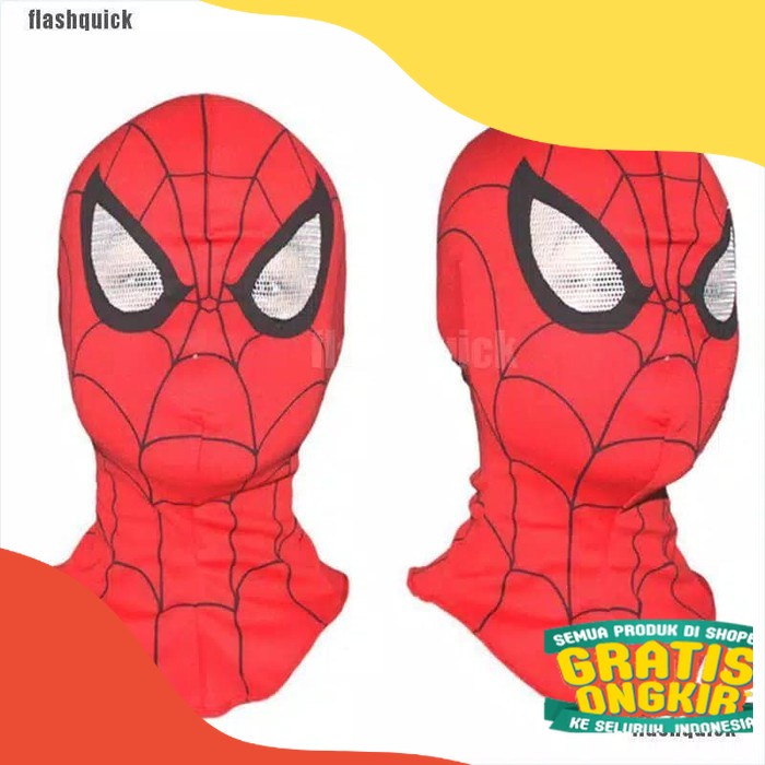 Topeng kostum cosplay spiderman mask kain superhero Anak dan Dewasa/ Black white