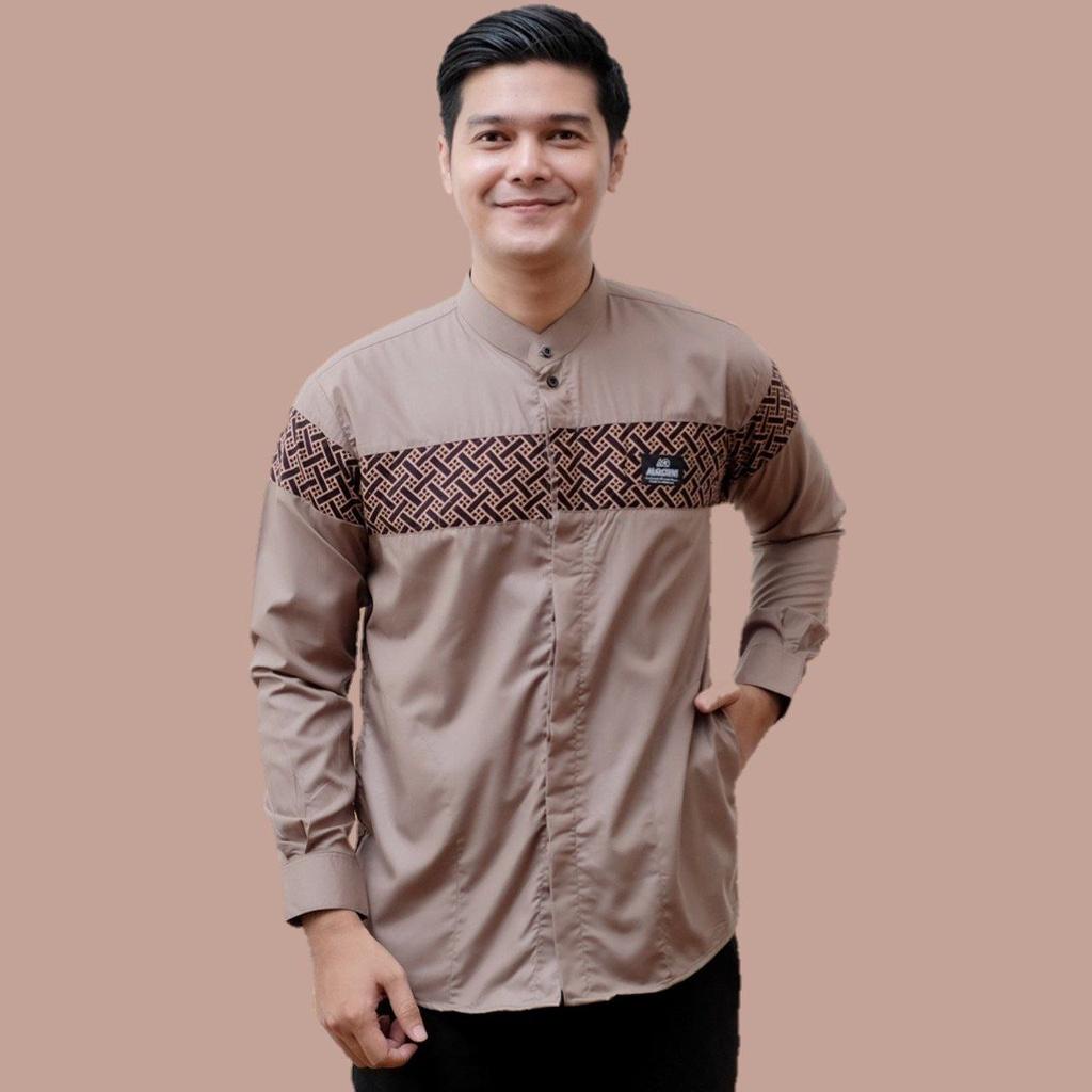 baju koko pria lengan panjang jalaludin el rumi new motif kinang batik