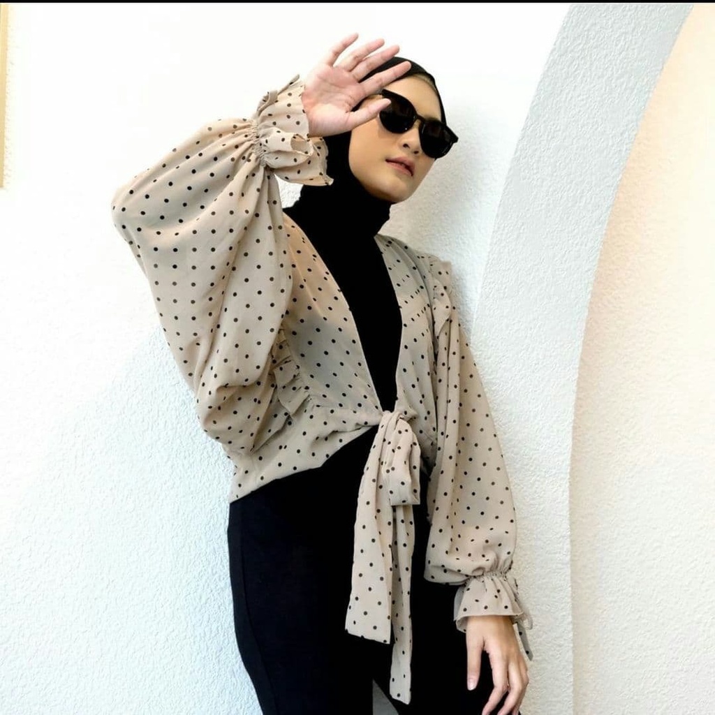 Classy Outer Polkadot / Atasan Cardigan Wanita Terbaru Baju Lebaran Atasan Outer Cardi Atasan Murah 