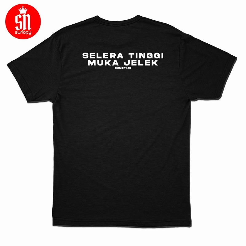 SUNOPY - Kaos Distro STMJ - Selera Tinggi Muka Jelek - Kaos Kata2 - Cotton Tc Combed 30s - Kaos Unis
