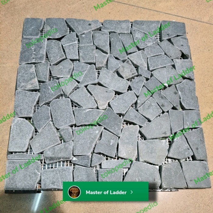 Kris Stone Deck Tile Deck Taman Tile Outdoor 30x30 cm Batu Hitam
