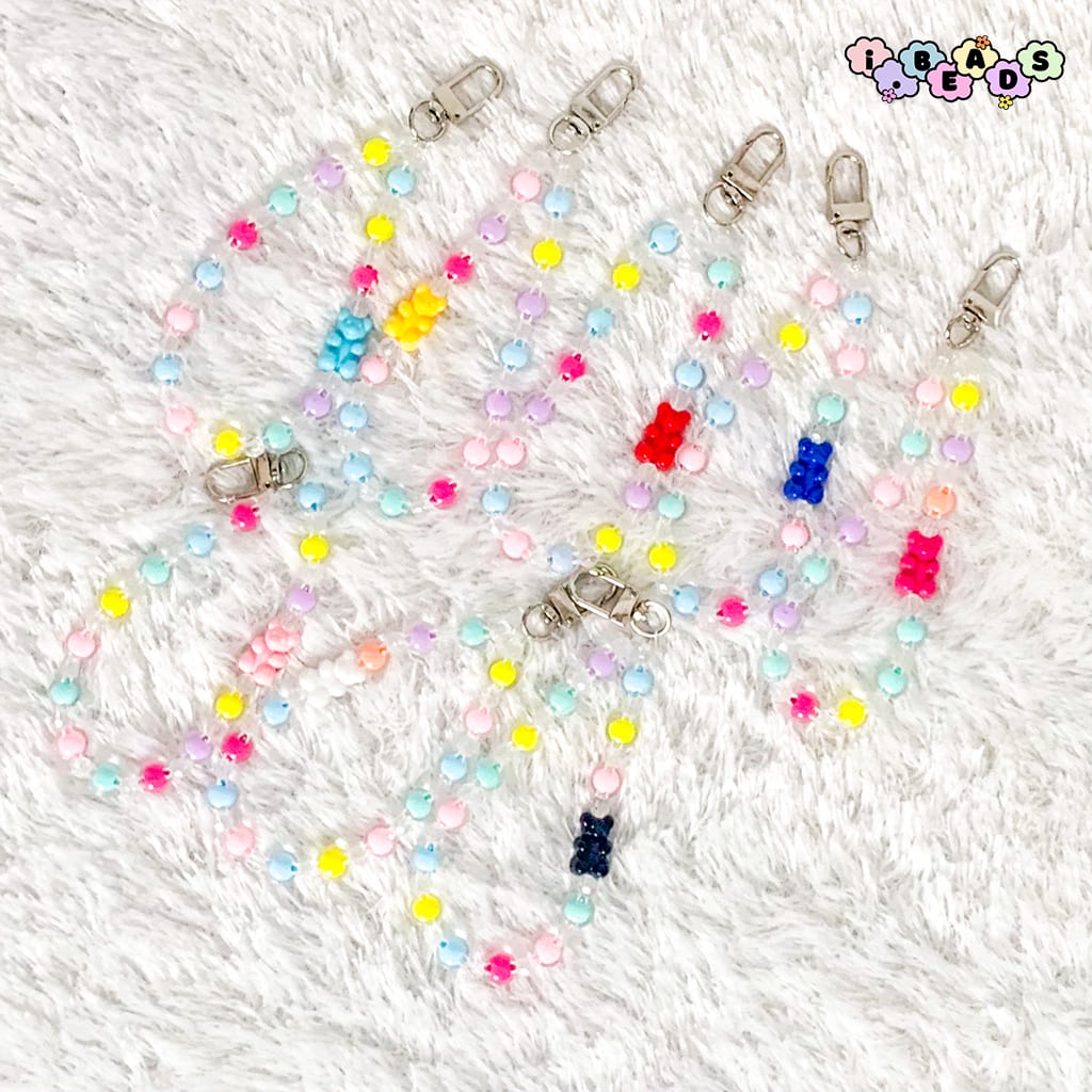 Mowin.id Beads Strap Gantungan Handphone Motif Mini Bear. (BS)