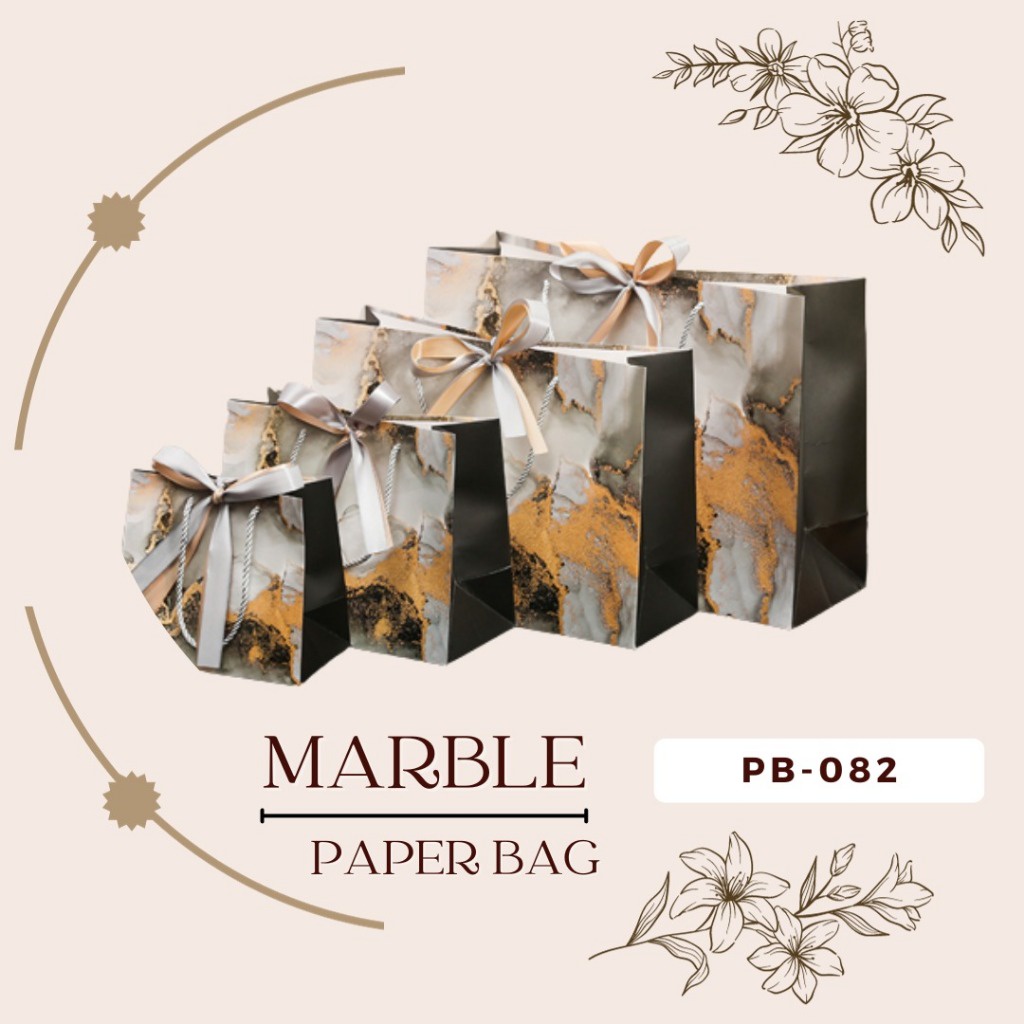 

PB082 - PAPER BAG MARBLE JUMBO MOTIF MARMER + PITA PREMIUM TAS HAMPERS KADO GIFT KANTONG GOODIE