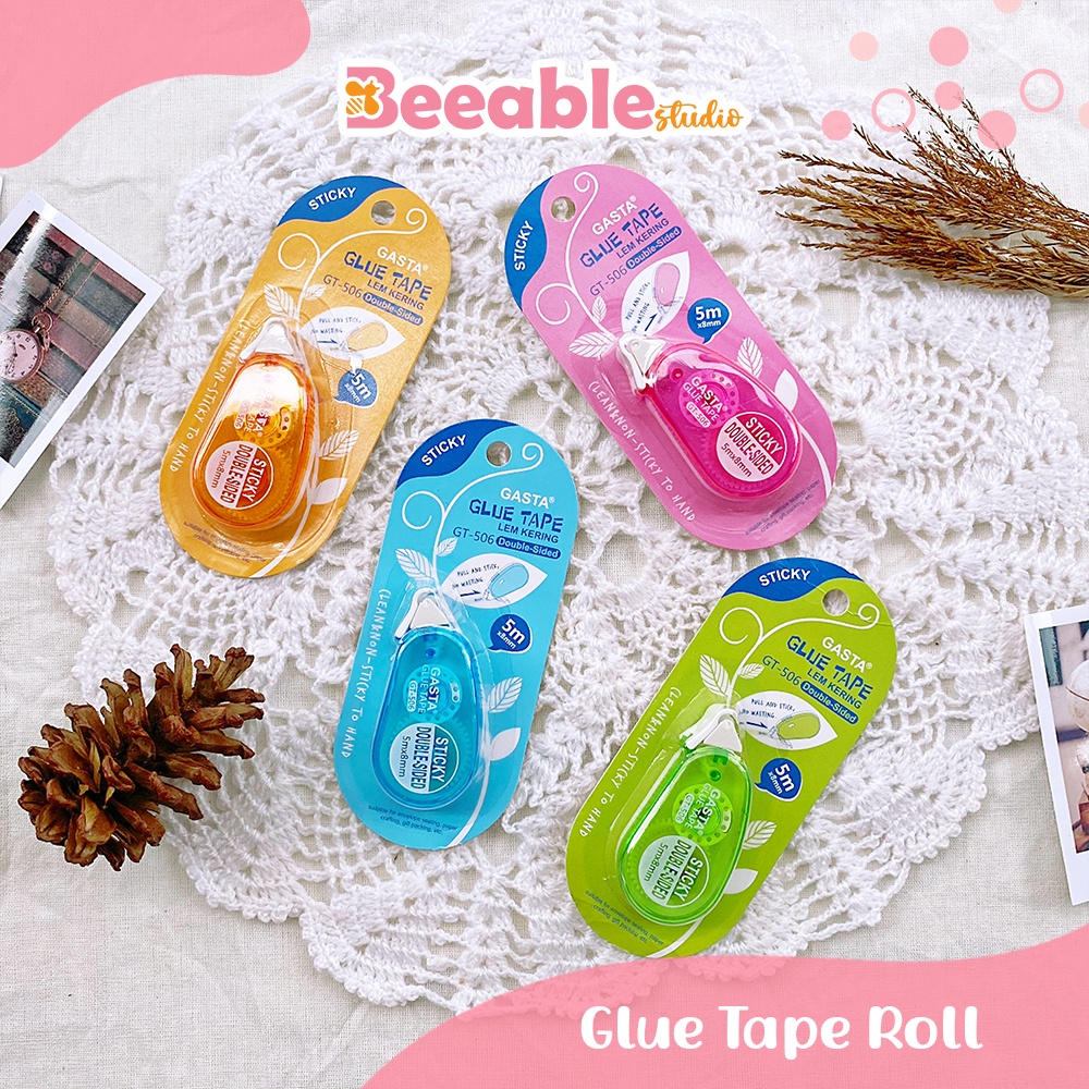 

BeeableStudio | Glue Tape Roll Lem Kering Lem Kertas 2 Sisi