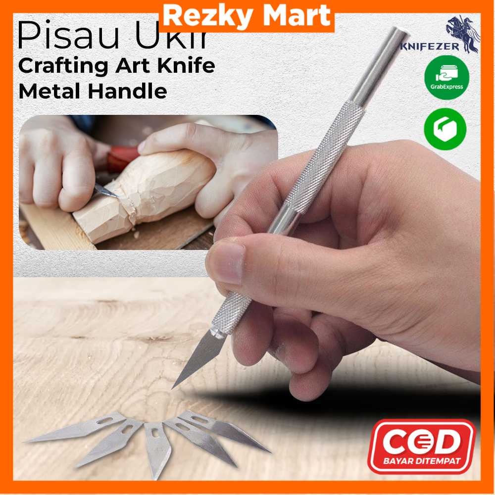 

KNIFEZER Pisau Ukir Seni Hobby Crafting Art Knife Aluminium Handle - WL-9309