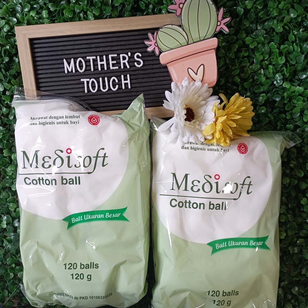 Kapas Bulat / Kapas Bola Medisoft 120gr BIG SIZE Warna Hijau - Medisoft Cotton Ball 120gr - Kapas Ba