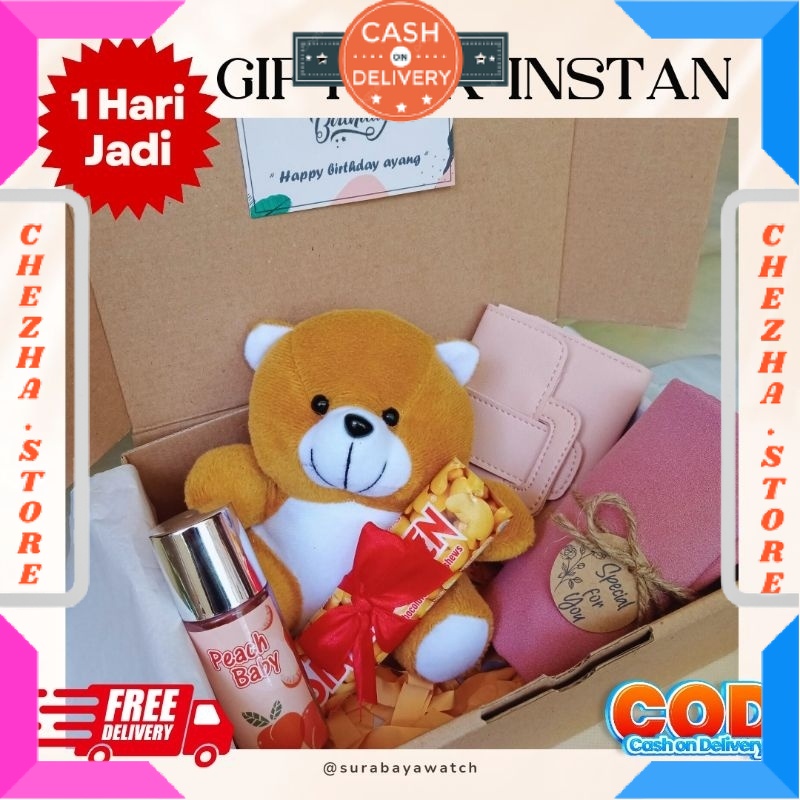 

BINGKISAN KADO ULTAH PASANGAN PACAR ISTRI MANTAN ISIAN MINI DAN BESAR / (Paket P) Gift box cewek kado ulang tahun bestie spesial boneka cantik free ucapan dan kado pita / BONUS GIFT CRAD UCAPAN