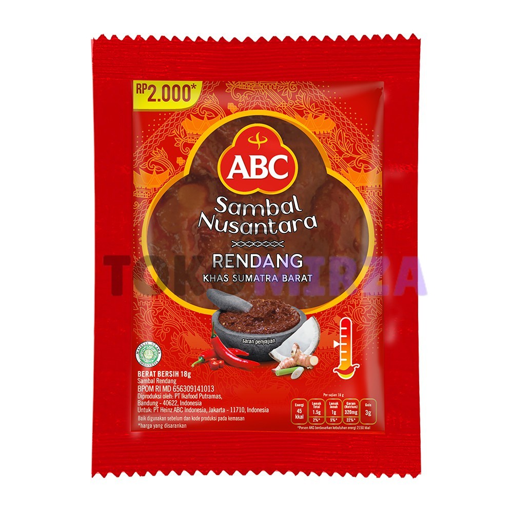 

ABC Sambal Nusantara Rendang 100 x 18 g ( 1 KARTON )