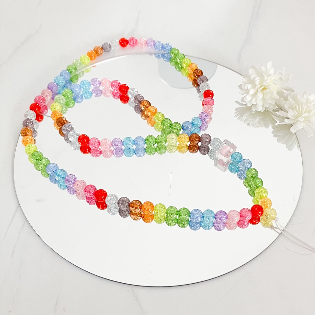 I.Case_Store (PL) Beads Lanyard Rainbow.  Gantungan HP Kalung / Lanyard HP estetik / Phone Strap Bea