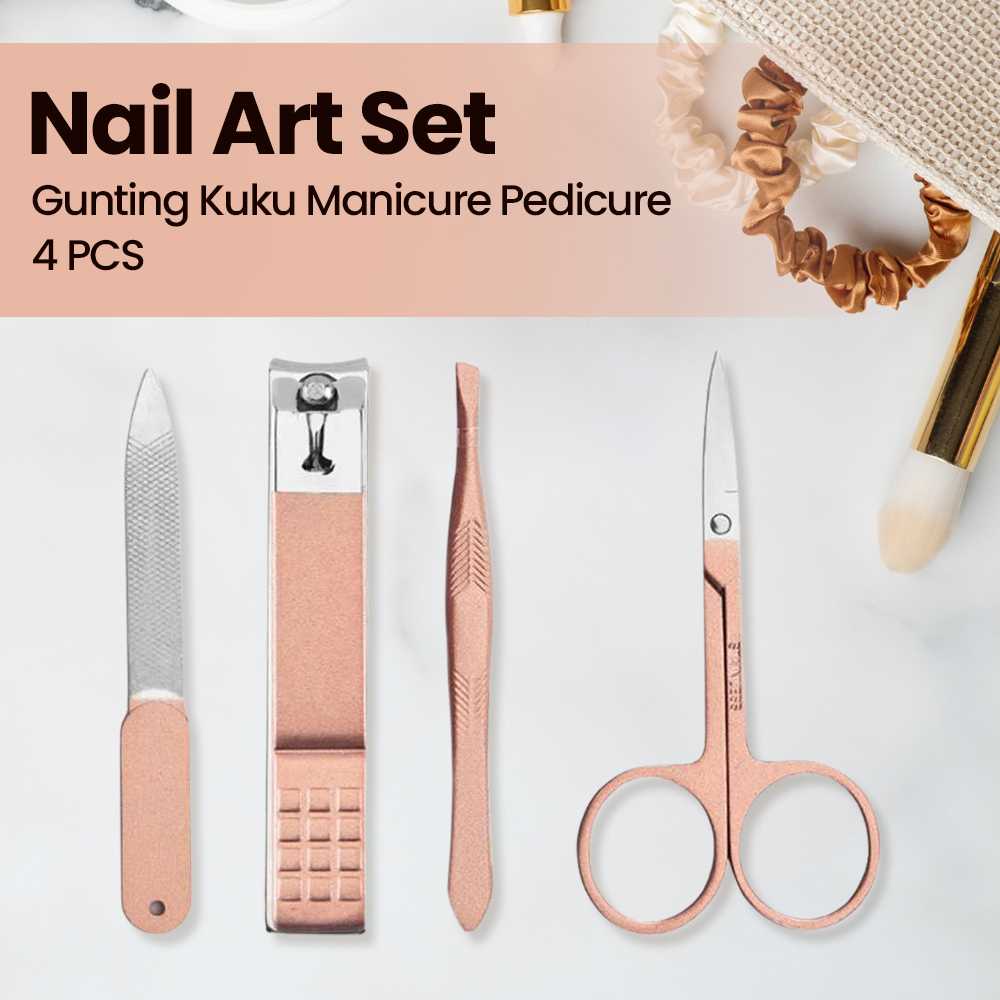 ‼️COD‼️ LCKMNOFCLSTR AT FASHION Nail Art Set Gunting Kuku Manicure Pedicure 4 PCS - MGJ2-18 ‼️COD‼️