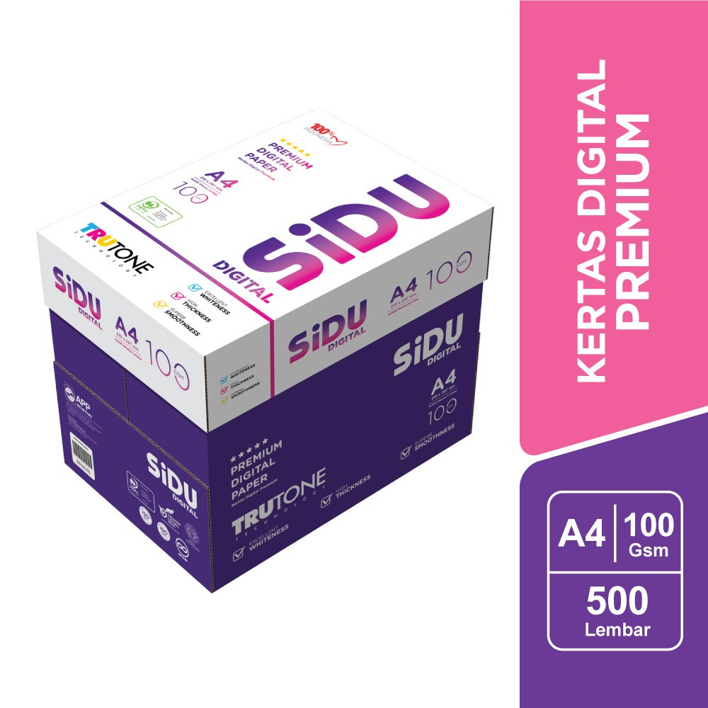 

SiDU Kertas Fotocopy 100 GSM A4 - 1 Boks = 4 Rim - SDU PC 100 A4