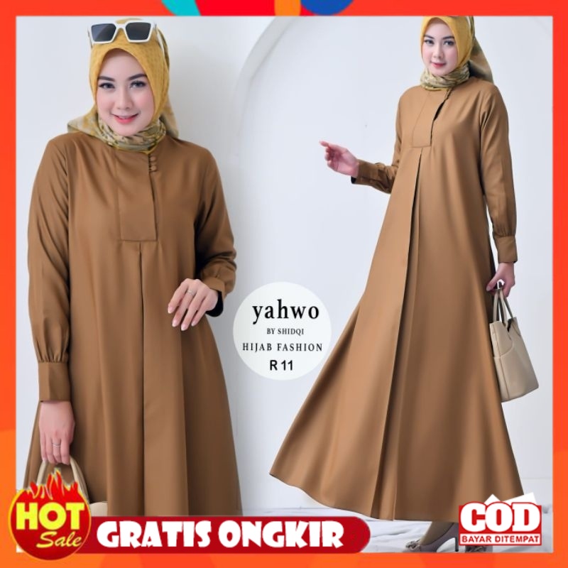 KAIN ADEM HALUS TEBAL / Seragam pns khaki wanita terbaru/gamis PNS khaki kode R 011/gamis pns toyobo