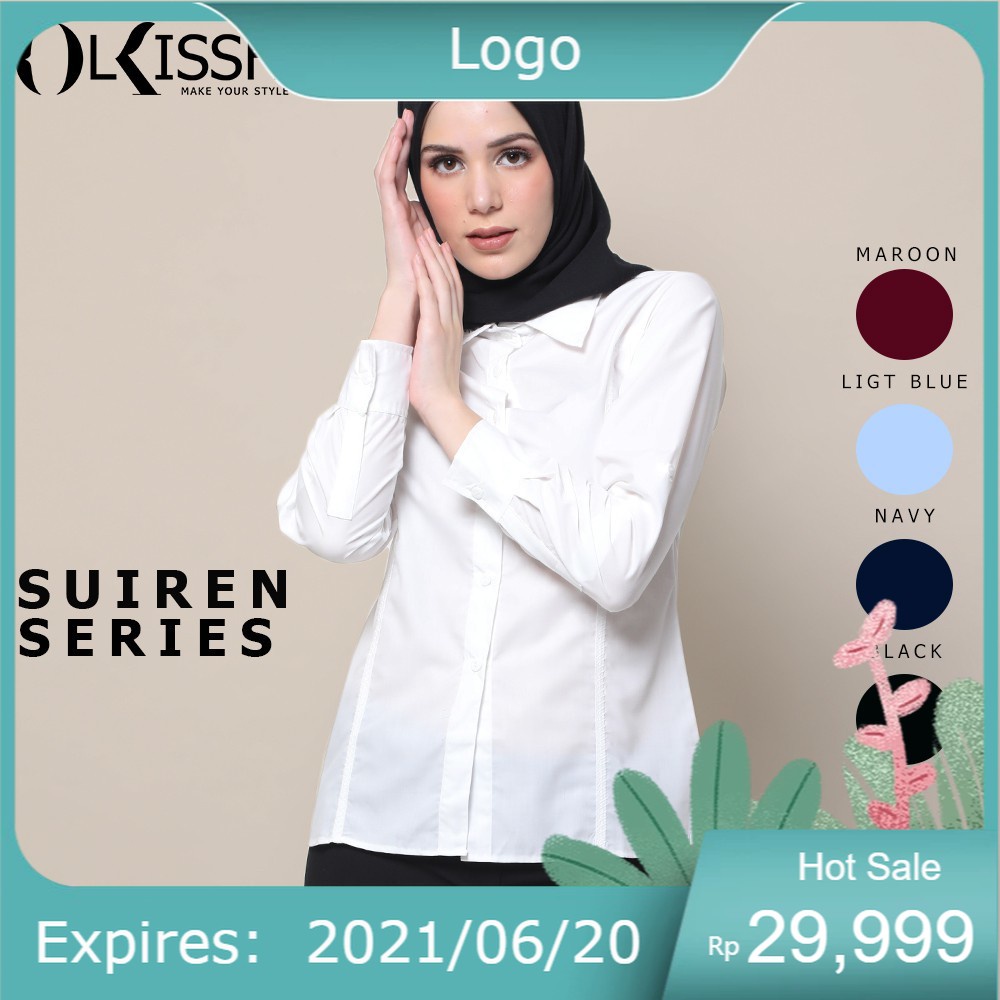 KEMEJA PUTIH POLOS WANITA | BAJU KANTOR FORMAL JUMBO | KEMEJA PUTIH PANJANG COTTON STRETCH COD/ spes