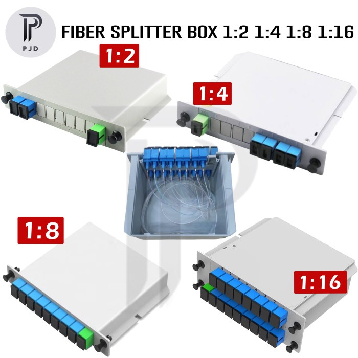 Passive Splitter PLC BOX FO 1:2 1:4 1:8 1:16 SC Fiber Optik Splitter