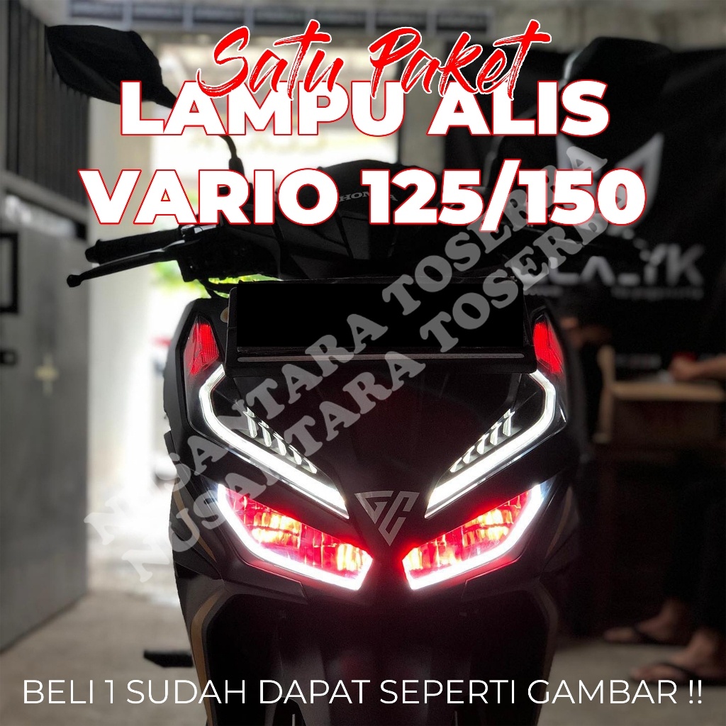 PAKET LAMPU ALIS VARIO 125 150 FREE DEMON EYE HEADLAMP