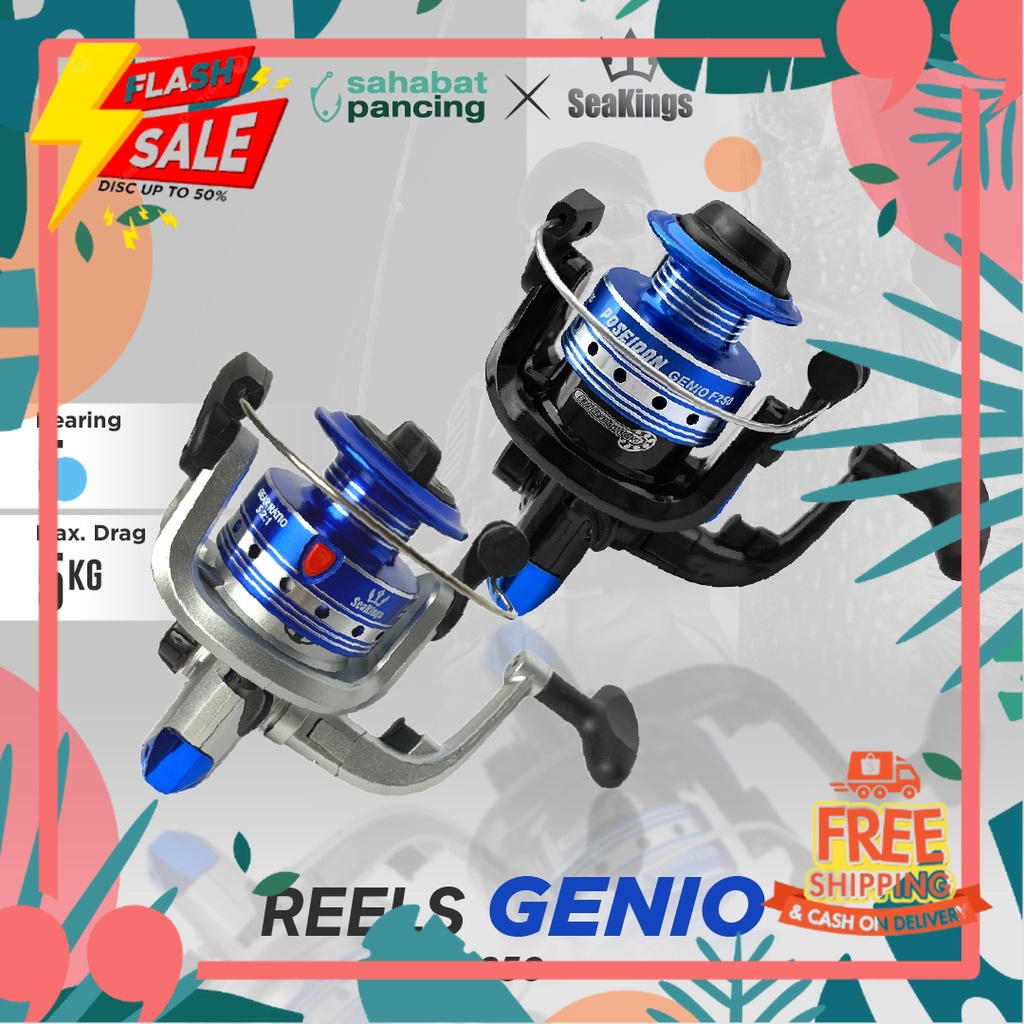 SIAP MANCING ALAT PANCING //REEL PANCING SEAKINGS GENIO F250 REEL PANCING TERMURAH SPOOL METAL