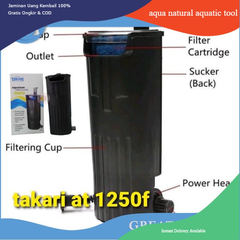 TAKARI AT 1250 F FILTER GANTUNG AQUARIUM AQUASCAPE