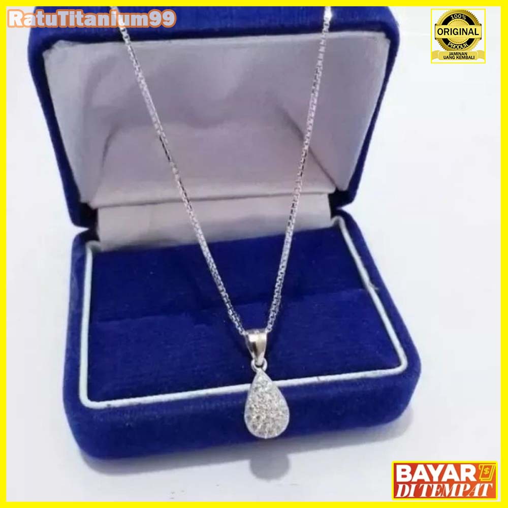 kalung emas putih asli ada surat dari toko