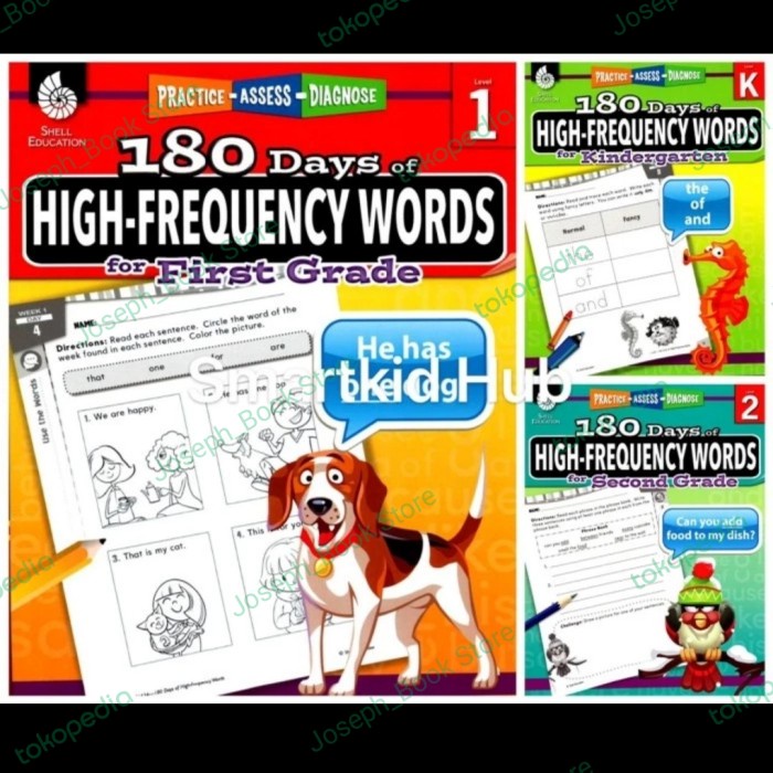 Buku Shell Education 180 Day of High frequency words Grade 1/2 /GK - G-1