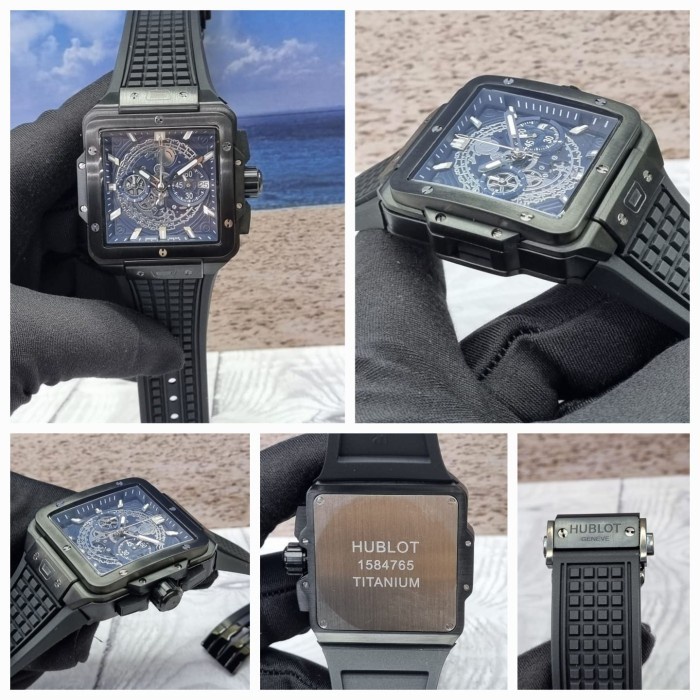 Arloji JAM TANGAN PRIA QUARTZ MEWAH CHRONO BODY HITAM