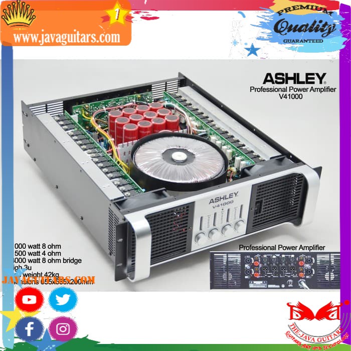 Power Ampli Amplifier Ashley V41000 V 41000 untuk 4biji Subwoofer 18