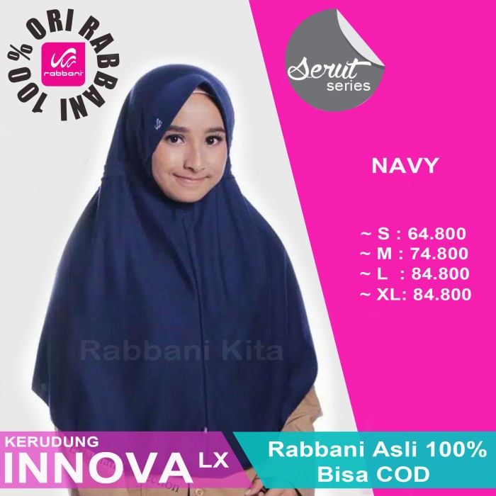 best -Kerudung sekolah Rabbani Krd innova Lx pita serut tertutup size S - Merah marun, S