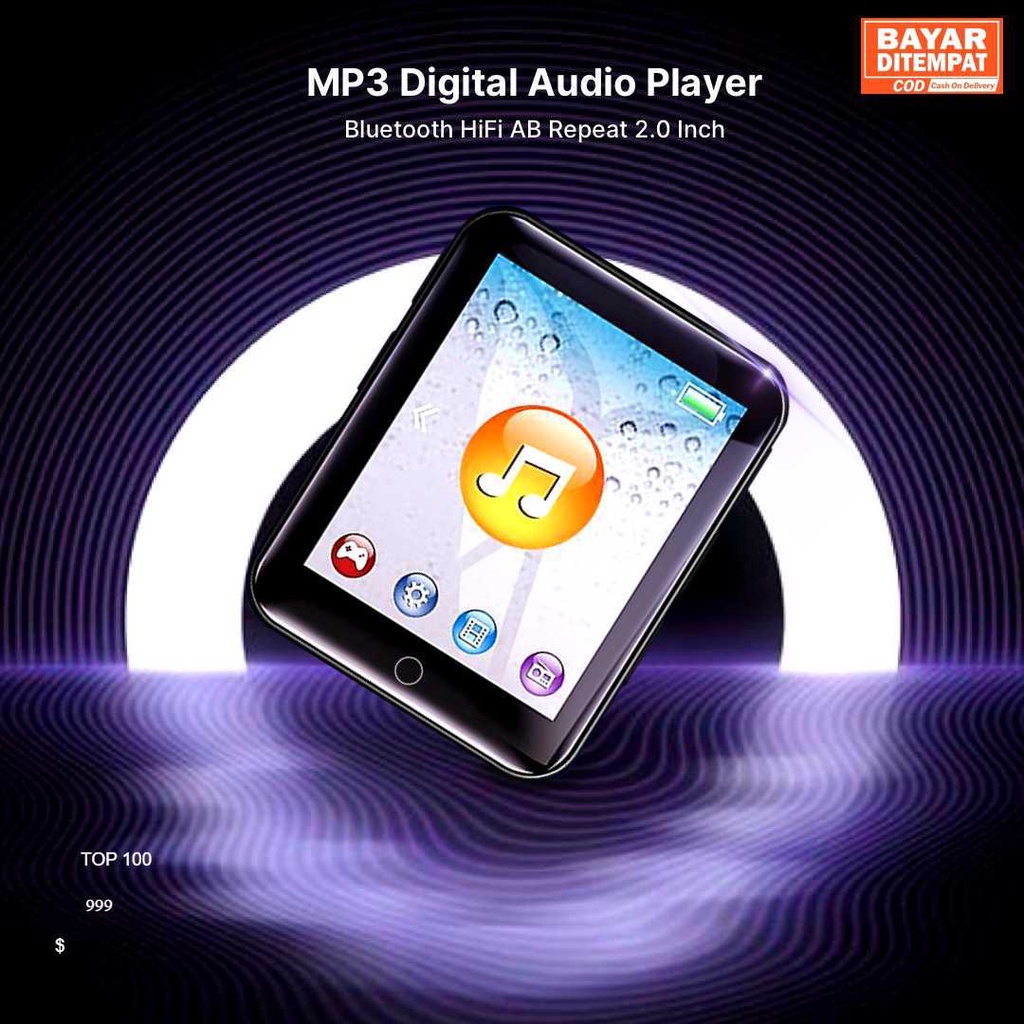 ( ORI ) Worallymy MP3 Digital Audio Player Bluetooth HiFi AB Repeat 2.0 Inch - S309