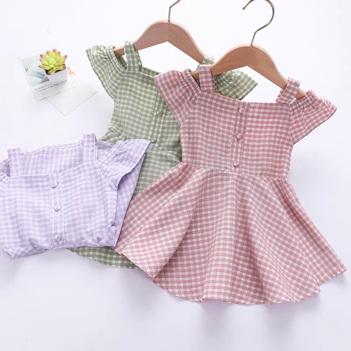 Terlariss Dress Ji Eun 1-4 Tahun | Gaun Pesta korea Dress Anak Perempuan 1-4 thn - Lilac, 1 Tahun