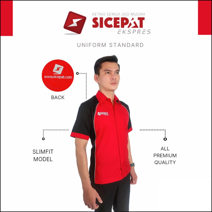 custom Kemeja Kerja Seragam Kantor Pria Casual Sicepat Kemeja Seragam Kerja Sicepat Kurir Ekspedisi 