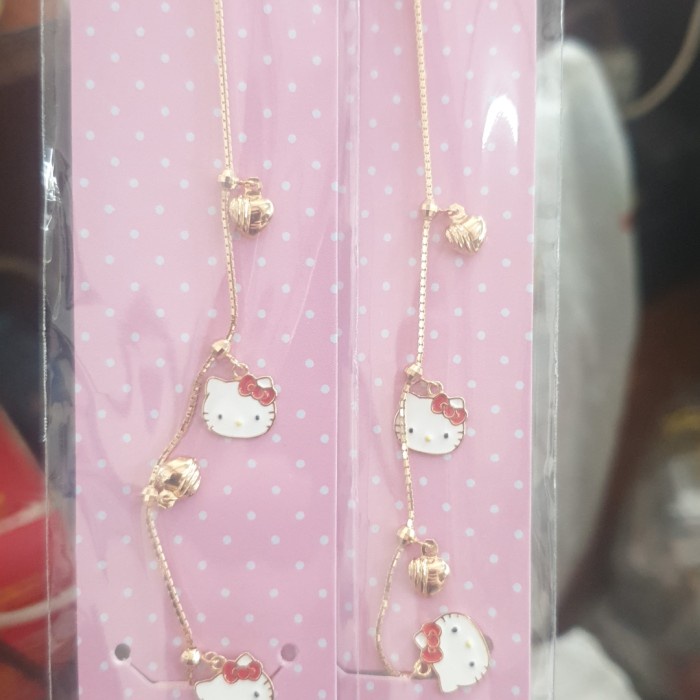 gelang serut anak karakter hello kitty 17 cm emas  700 70 16k ubs