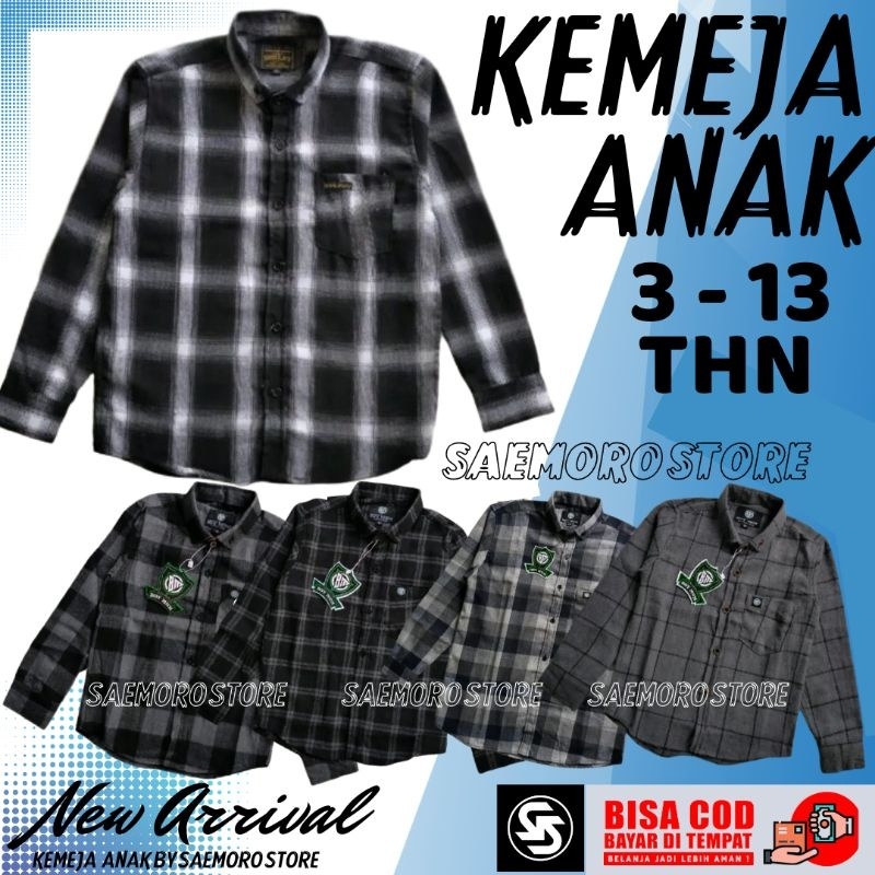 Kemeja Anak Laki-Laki Kemeja Anak Panjang Kemeja Flanel Anak Kemeja Anak Tanggung