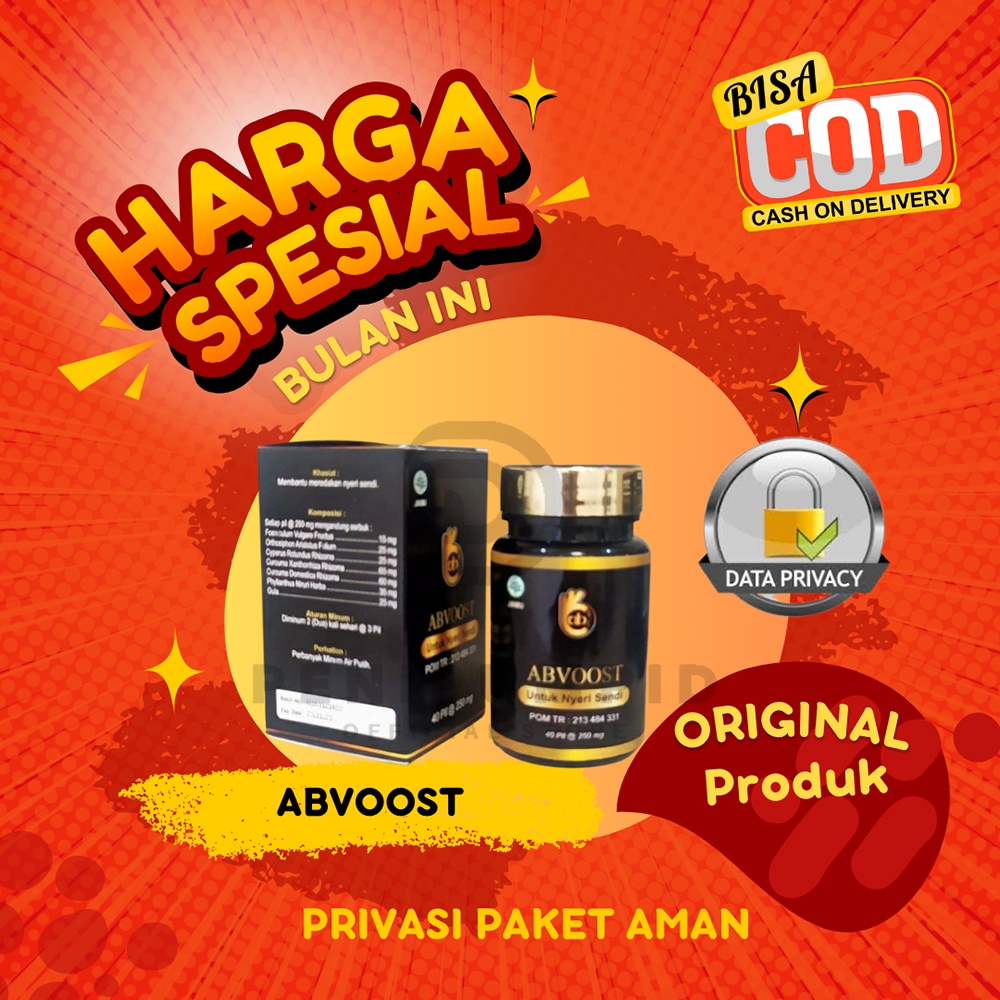 ABVOOST PIL HITAM isi 40 PIL ORIGINAL OBAT PENGHILANG NYERI SENDI - ORIGINAL