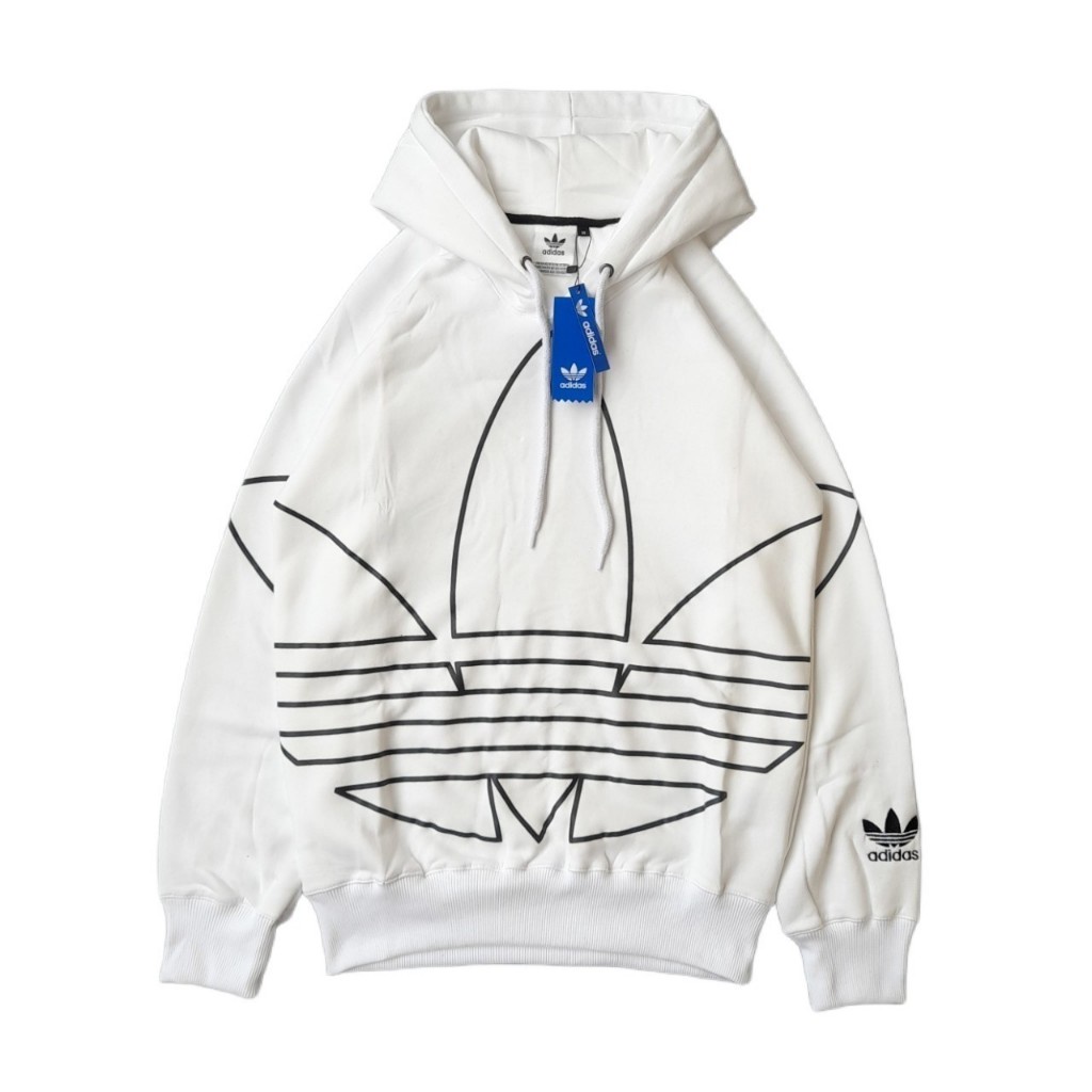 JAKET HOODIE ADIDAS OUTLINE TREFOIL WHITE