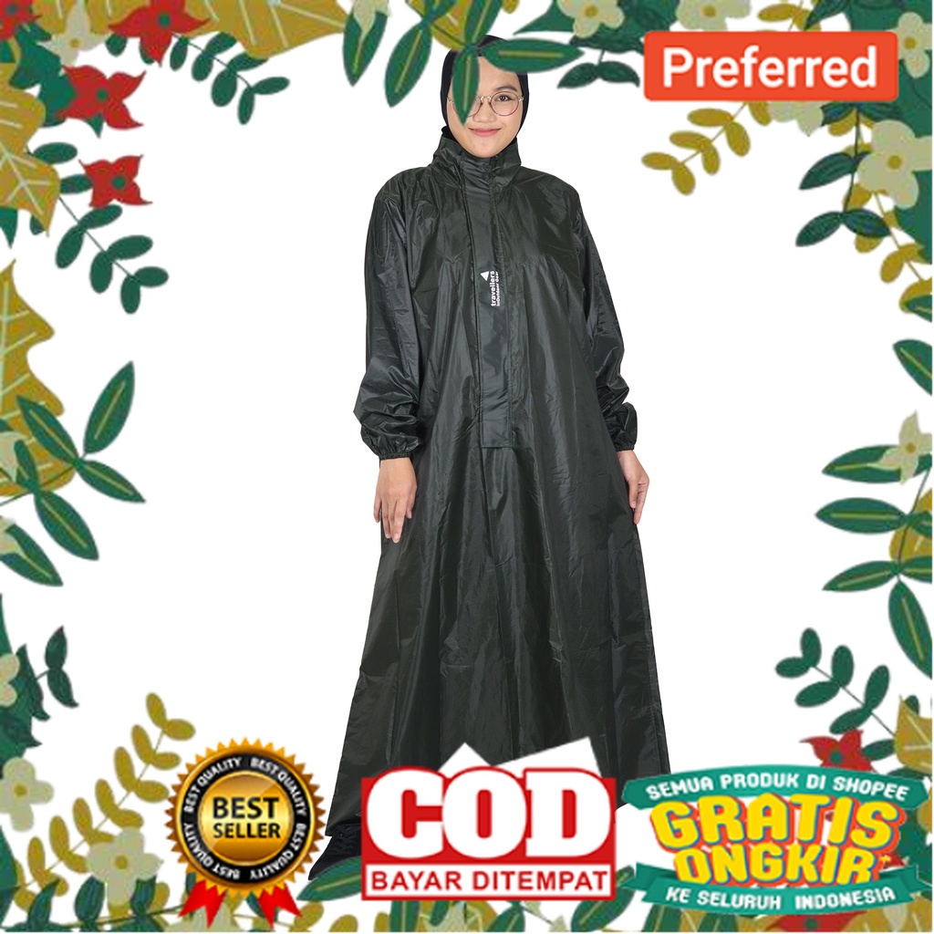 Travellers Jas Hujan Syari / Jas Hujan / Jas Hujan Wanita / Jas Hujan Wanita Gamis Syari Jumbo / Rai