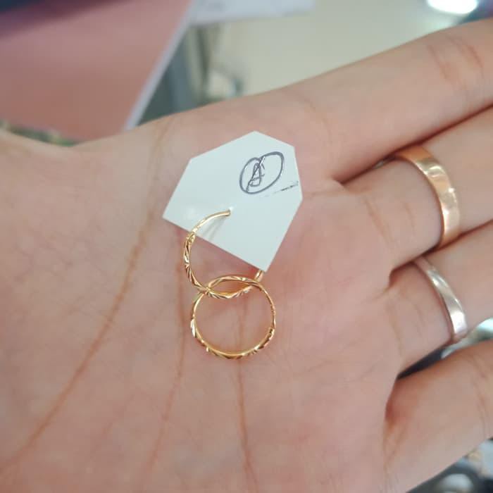 Kado Hadiah Anting Lingkaran Emas Muda Asli Dewasa Murah /Anting Hoops Wanita /Kado Unik