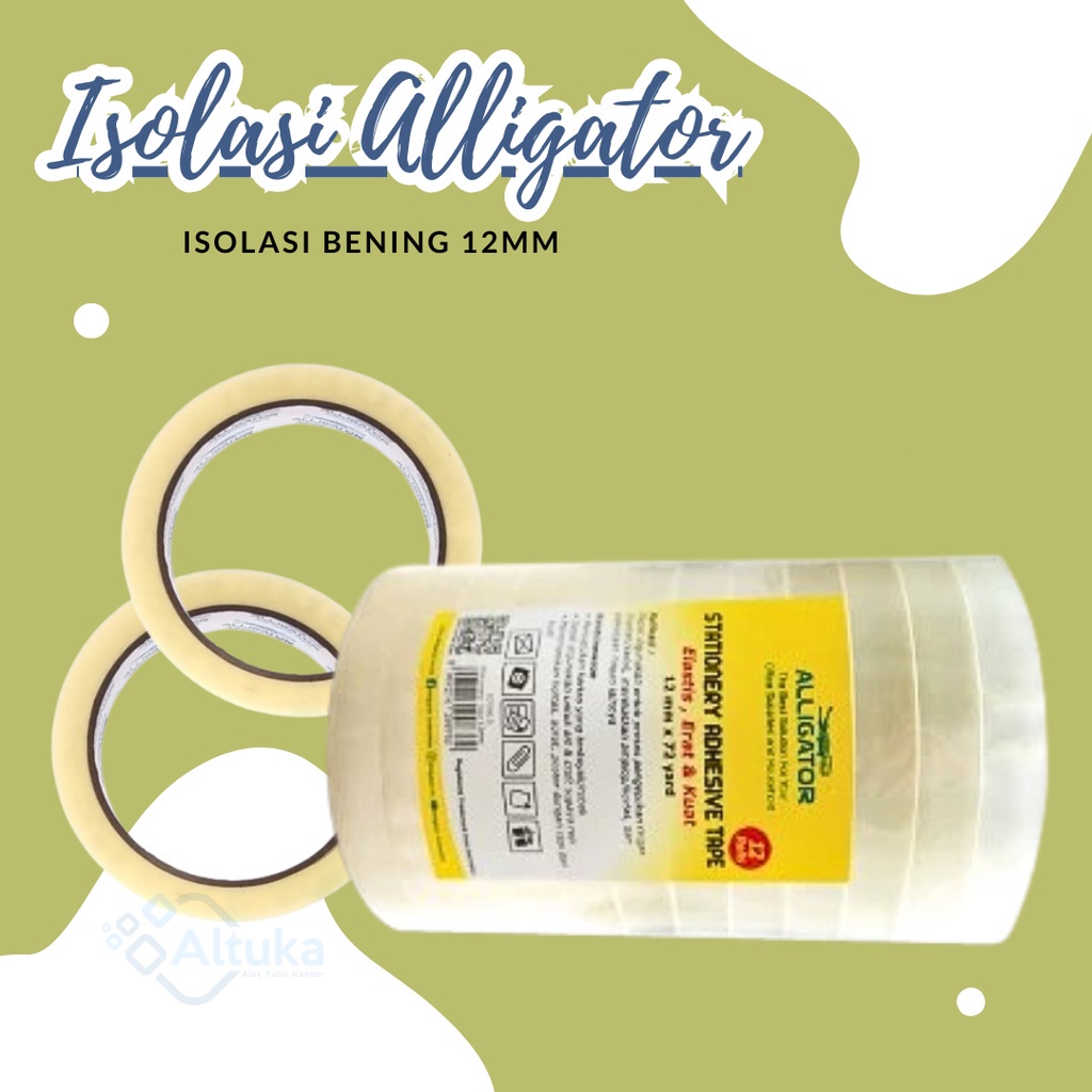 

Isolasi Alligator 12mm Bening / Isolasi Bening Alligator 12mm x 72 yard