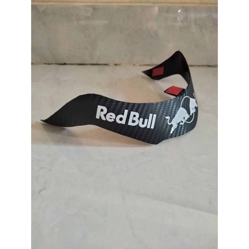 spoiler helm KYT rc7 carbone motif red bull putih