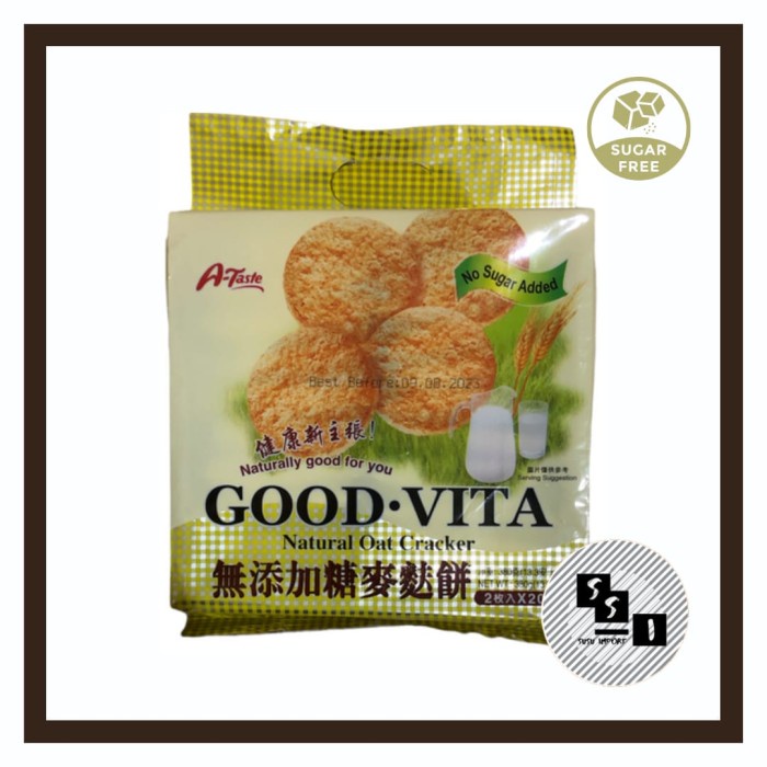 

A-Taste Good Vita Natural Oat Cracker / Biskuit Cracker No Sugar 380gr