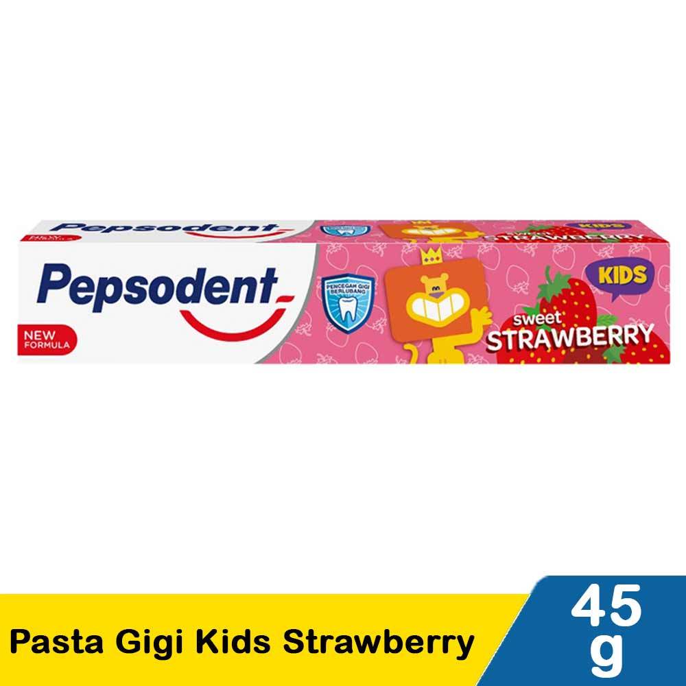 Pepsodent Pasta Gigi Kids Strawberry 45gr - Pepsodent Anak
