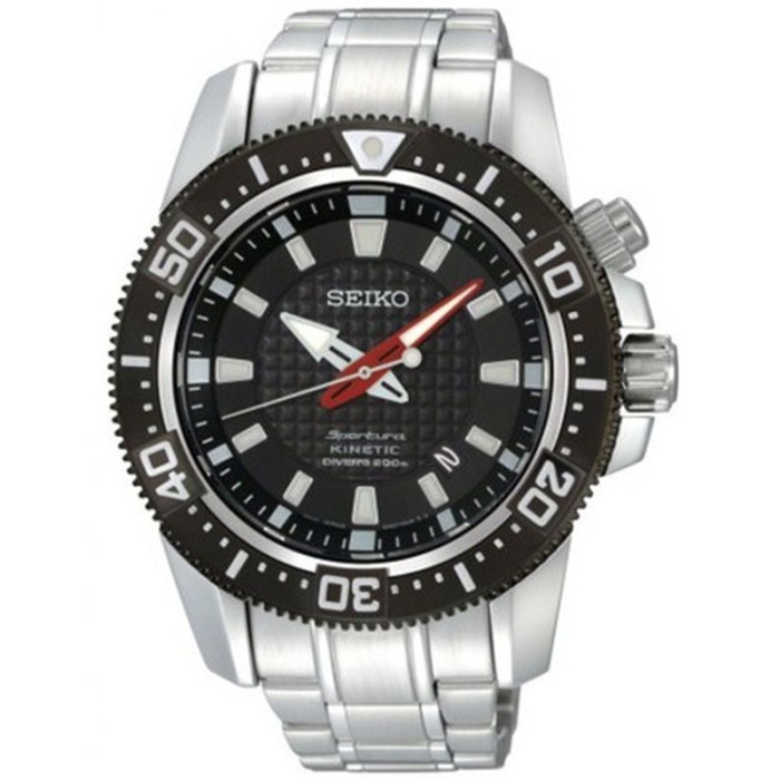 JAM TANGAN PRIA SEIKO KINETIC DIVER SPORTURA SKA511P1 STAINLESS STRAP