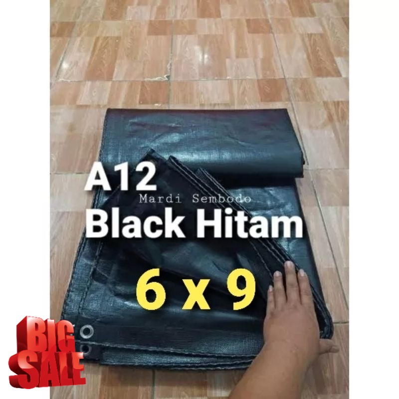 SuperPromo  Terpaulin Terpal 6x9 meter tipe tebal A12 Hitam korea original